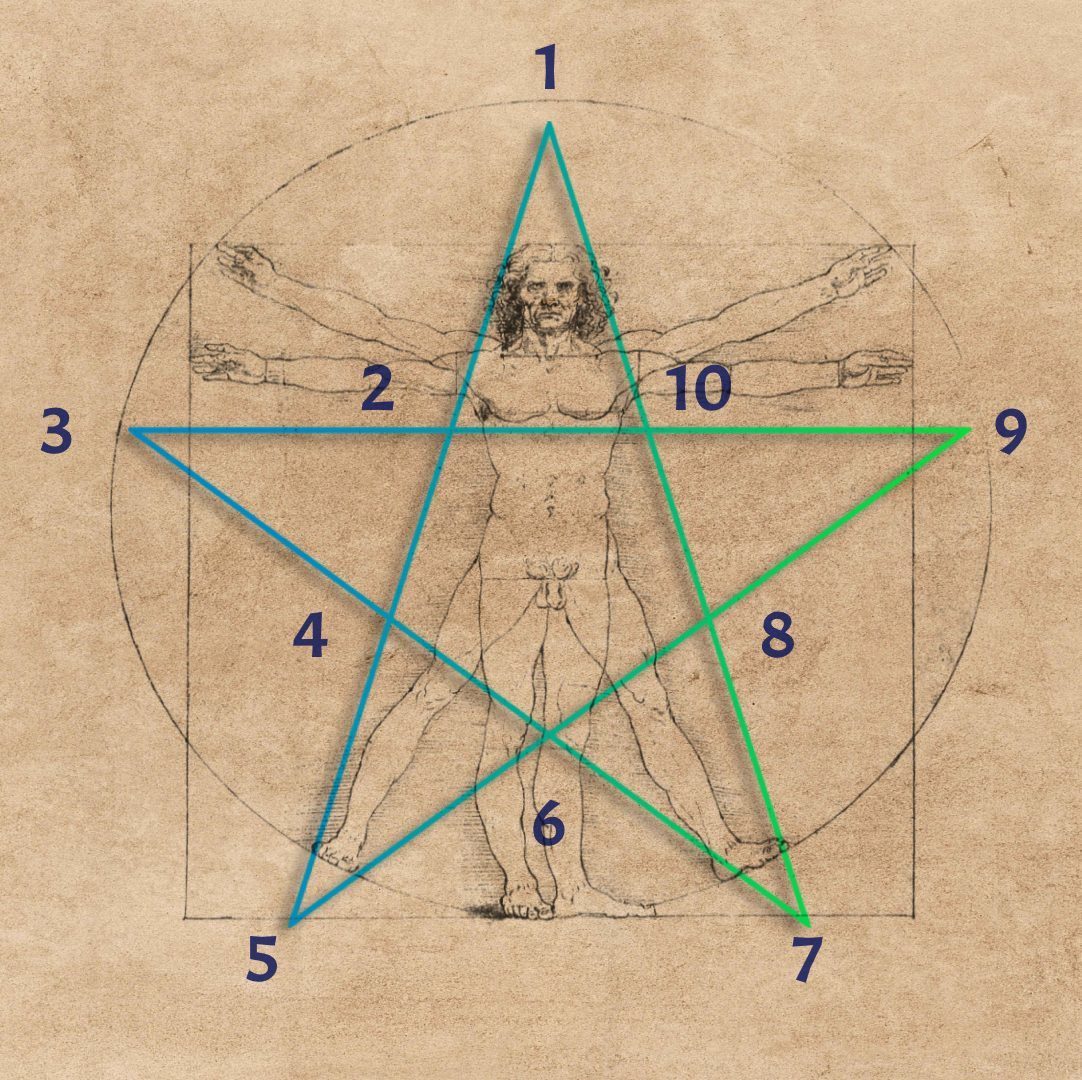 L'homme de Vitruve de Léonard de Vinci a été repris comme logo de la Pentanalogie